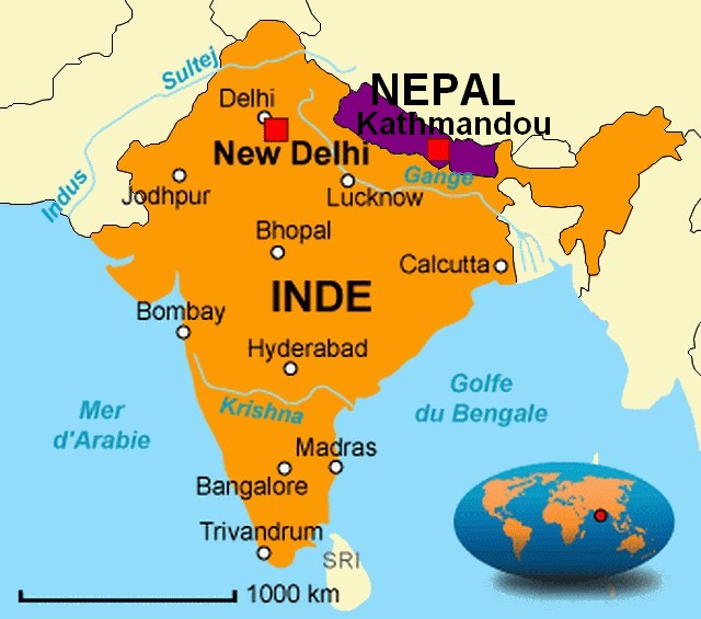 Résultat de recherche d'images pour "carte nepal inde"