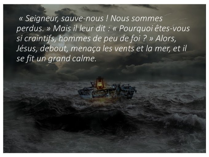 Dans la tempête, où es-tu ? (Temps ordinaire - Mardi XIII)