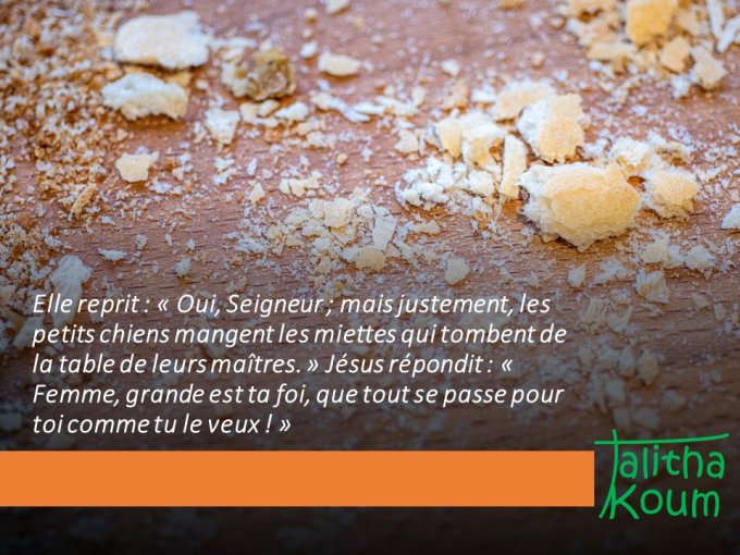 Avec la foi, des miettes suffiront ! (18ème mercredi temps ...