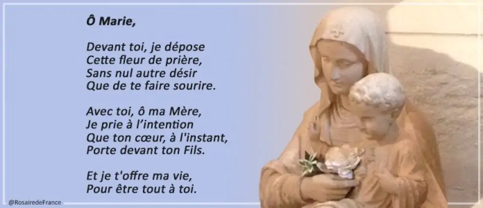 Prions pour l’intention que Marie porte dans son cœur